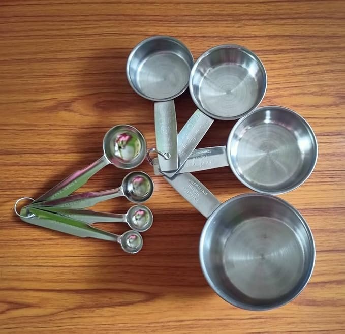 Stainless Steel Measuring Cups & Spoon Combo
